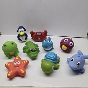 Nuby Baby Bathtub Rubber Toys 2013  Alligator Turtle Octopus Fish Lot Of 9